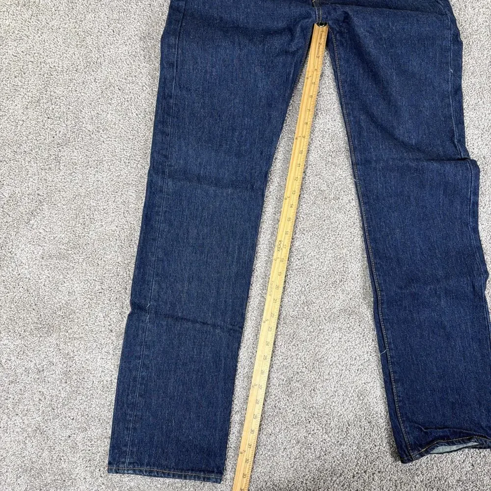 Levis 501 Jeans Men 33x34 Dark Blue Button Fly Denim Straight Leg 00501-0115